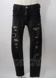 画像1: NO ID. BLACK / パンツ.ストレッチデニムダメージスキニー 1 ブラック Y-25-07-18-157-PU-PA-YM-ZY (1)