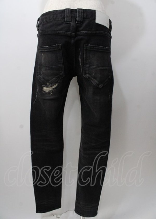 ジャグオNO ID. ストレッチデニムパンツ ブラック NO ID. BLACK / パンツ.ストレッチデニムダメージスキニー 1