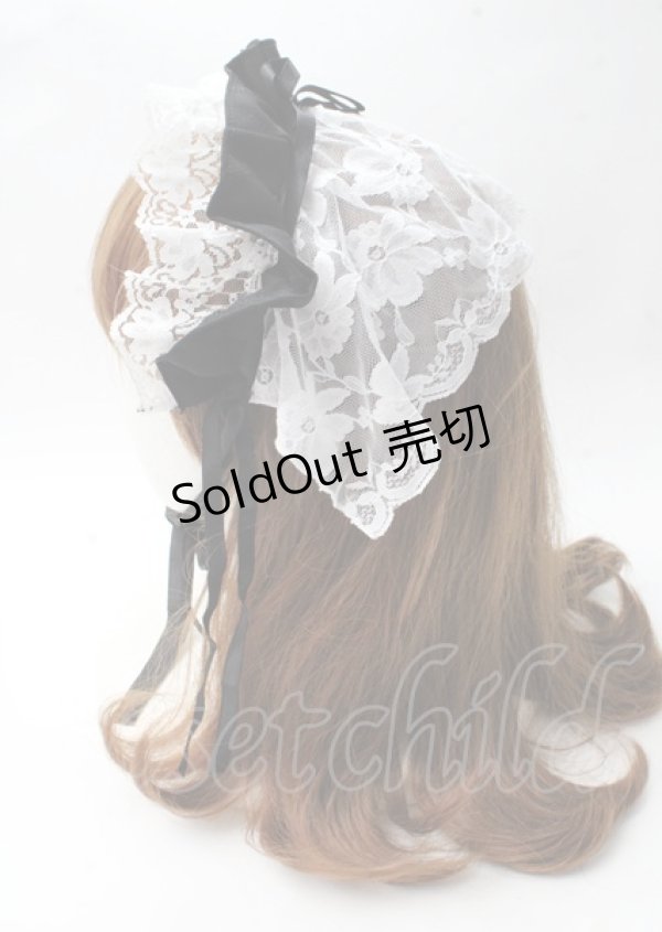 MARBLE / レースヘッドドレス 白黒 Y-25-07-18-026-GO-BL-SZ-ZY