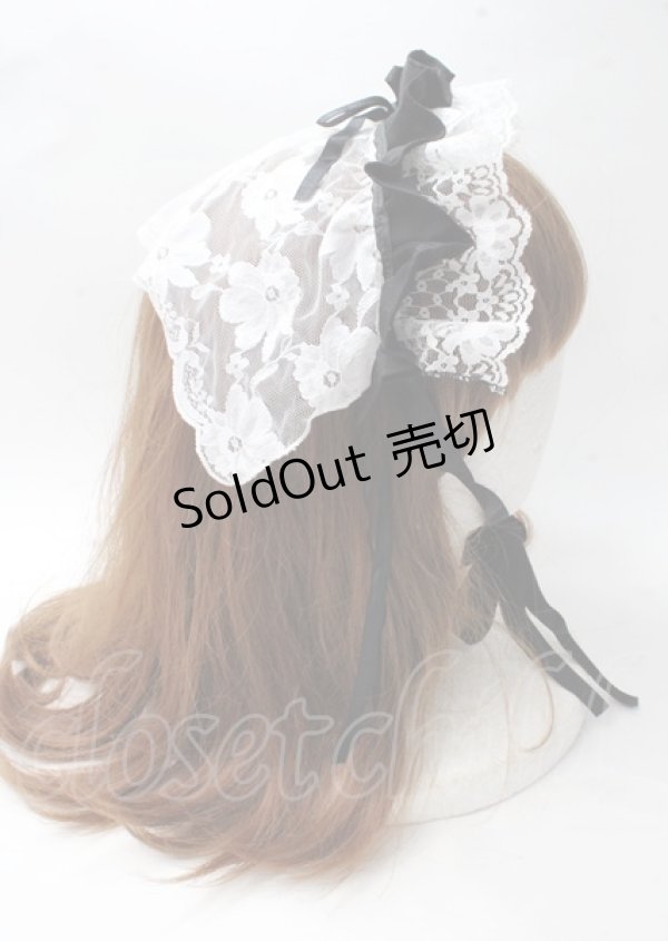 MARBLE / レースヘッドドレス 白黒 Y-25-07-18-026-GO-BL-SZ-ZY