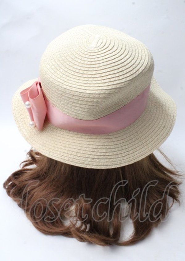 画像3: m petit by misako / リボンカンカン帽  ベージュ Y-25-07-18-029-LO-AC-SZ-ZT-K011 (3)