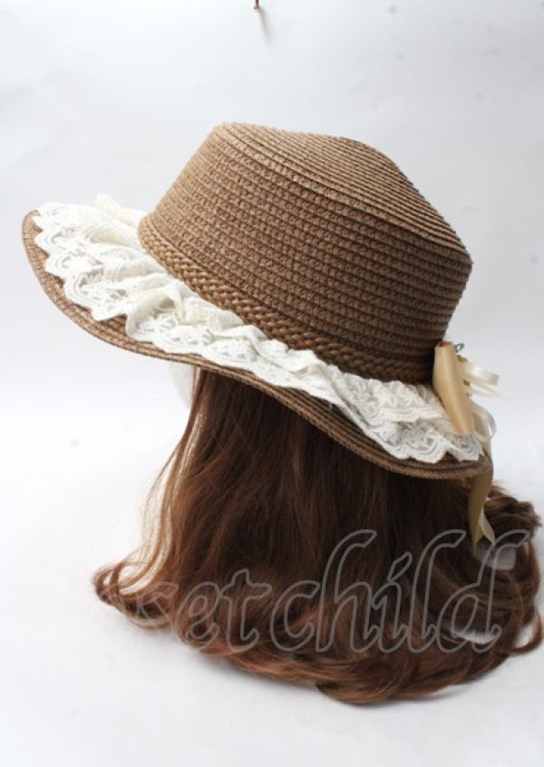 画像3: axes femme / 巻きバラリボンカンカン帽  ブラウン Y-25-07-18-030-AX-AC-SZ-ZT500 (3)