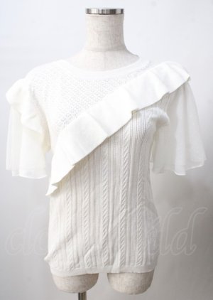 画像: axes femme / チュール袖ニット  白 Y-25-07-18-041-AX-TO-SZ-ZY