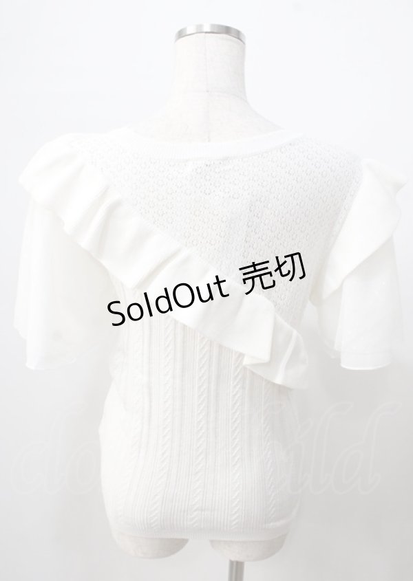 画像2: axes femme / チュール袖ニット  白 Y-25-07-18-041-AX-TO-SZ-ZT300 (2)