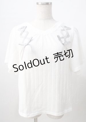 画像: axes femme / レースアッププルオーバー  白 Y-25-07-18-042-AX-TO-SZ-ZY