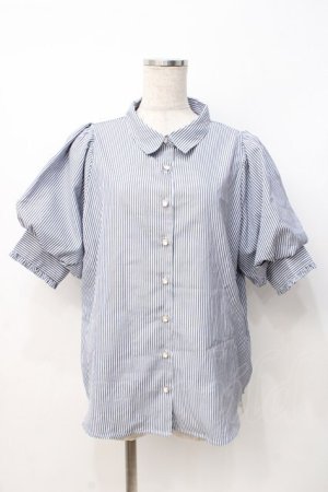 画像: axes femme / ストライプシャツ  青 Y-25-07-21-033-AX-TO-SZ-ZI