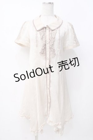 画像: axes femme / ストライプシャツチュニック  生成り Y-25-07-21-034-AX-OP-SZ-ZY