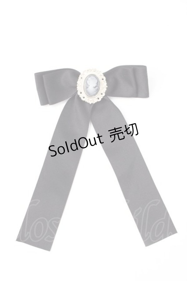 画像1: NOEMIE / カメオ付リボンブローチ  黒 Y-25-07-21-006-LO-ZA-SZ-ZT486-F003 (1)