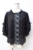 画像1: axes femme / 花レースボリュームパフ袖プルオーバー  黒 Y-25-07-21-035-AX-TO-SZ-ZY (1)