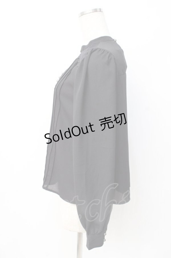 画像2: axes femme POETIQUE / チョーカーデザインブラウス M 黒 Y-25-07-21-037-AX-BL-SZ-ZT052 (2)