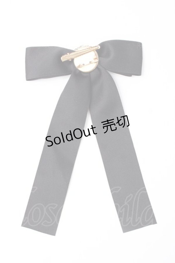 画像2: NOEMIE / カメオ付リボンブローチ  黒 Y-25-07-21-006-LO-ZA-SZ-ZT486-F003 (2)