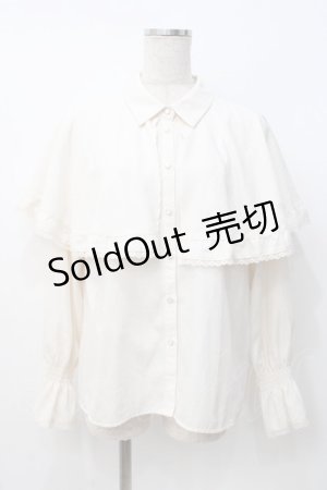 画像: axes femme / ジャカードケープブラウス  オフ Y-25-07-21-039-AX-BL-AS-ZT525