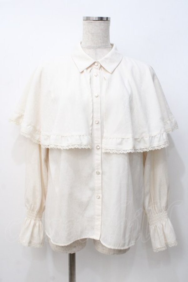 画像1: axes femme / ジャカードケープブラウス  オフ Y-25-07-21-039-AX-BL-AS-ZY (1)