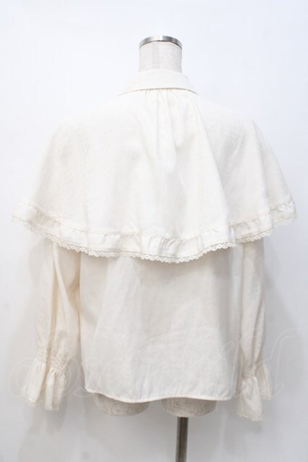 画像3: axes femme / ジャカードケープブラウス  オフ Y-25-07-21-039-AX-BL-AS-ZY (3)