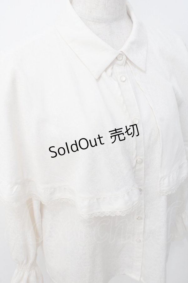 画像4: axes femme / ジャカードケープブラウス  オフ Y-25-07-21-039-AX-BL-AS-ZT525 (4)