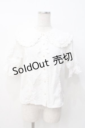 画像: axes femme kawaii / 半袖丸襟コットンブラウス M 白 Y-25-07-21-040-AX-BL-SZ-ZY