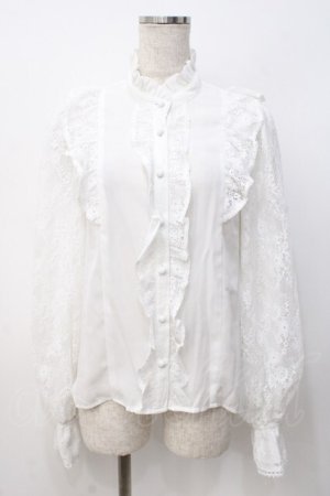 画像: axes femme kawaii / クラシカルレーシーブラウス M 白 Y-25-07-21-041-AX-BL-SZ-ZY