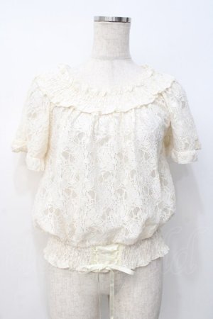画像: axes femme / 総レースクロプトトップス M 生成り Y-25-07-21-044-AX-TO-SZ-ZY