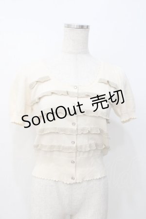 画像: Emily Temple cute / ラメフリルパフカーデ  オフ×ゴールド Y-25-07-21-063-ET-TO-SZ-ZT183