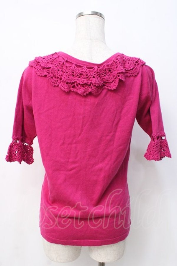 画像3: ALGONQUINS / ニットフリルカーデ  ピンク Y-25-07-21-071-AL-TO-SZ-ZT217 (3)