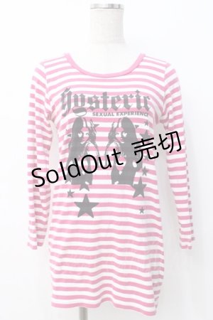 画像: HYSTERIC GLAMOUR / ヒスガールボーダーTシャツ F ピンク Y-25-07-21-081-PU-TS-SZ-ZY