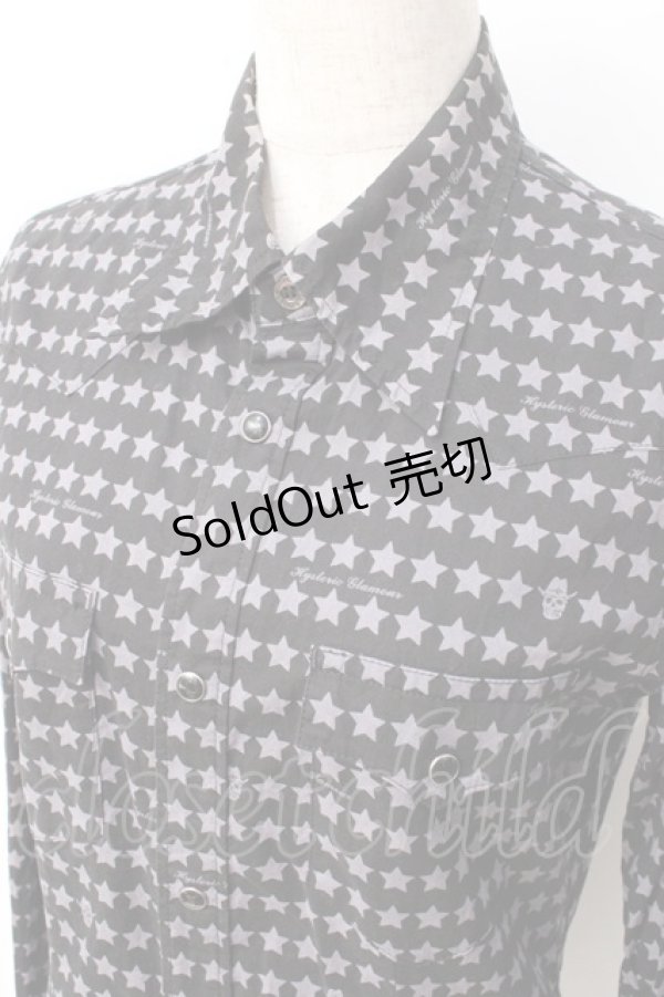 画像4: HYSTERIC GLAMOUR / スカル×スター総柄シャツ F 黒 Y-25-07-21-082-PU-BL-SZ-ZY (4)