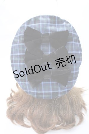 画像: axes femme kawaii / タータンチェックベレー帽  ブルー Y-25-07-21-013-AX-AC-AS-ZY