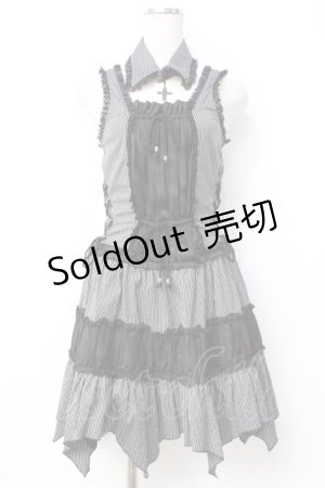 画像: ALGONQUINS / クロスチャーム＆エリつきワンピ M 黒 Y-25-07-21-083-AL-OP-SZ-ZY