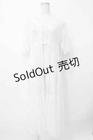 画像: axes femme POETIQUE / 透かし裾レースロングカーディガン  白 Y-25-07-21-089-AX-TO-AS-ZY