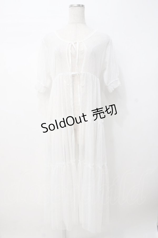 画像1: axes femme POETIQUE / 透かし裾レースロングカーディガン  白 Y-25-07-21-089-AX-TO-AS-ZY (1)