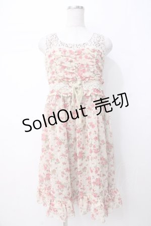 画像: axes femme NOSTALGIE / フラワーシフォンワンピース  生成り Y-25-07-21-090-AX-OP-SZ-ZI