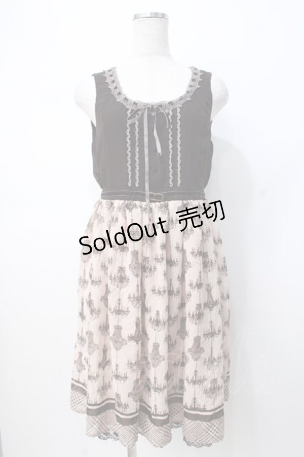 画像1: axes femme / 切替ワンピース  ブラウン Y-25-07-21-092-AX-OP-SZ-ZY (1)