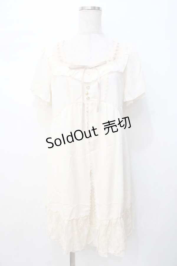 画像1: axes femme / レース生地切替スリットチュニ M 生成り Y-25-07-21-093-AX-OP-SZ-ZI (1)