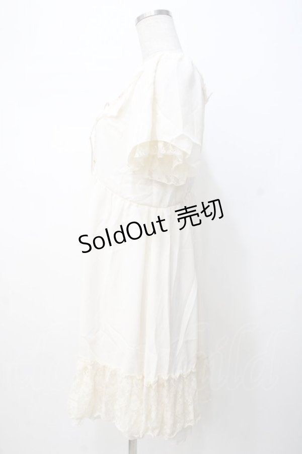 画像2: axes femme / レース生地切替スリットチュニ M 生成り Y-25-07-21-093-AX-OP-SZ-ZI (2)