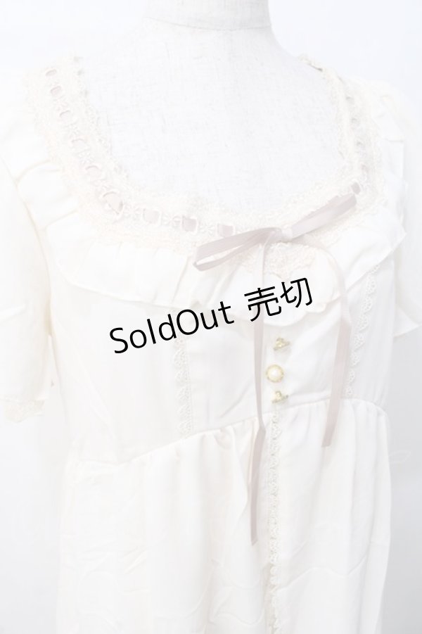 画像4: axes femme / レース生地切替スリットチュニ M 生成り Y-25-07-21-093-AX-OP-SZ-ZI (4)