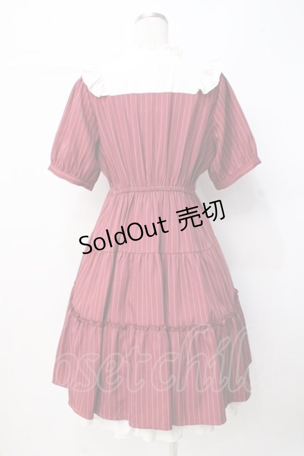 画像3: axes femme / リボンブローチティアードワンピース F ワイン Y-25-07-21-097-AX-OP-SZ-ZY (3)