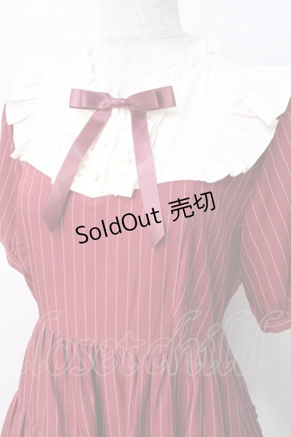 画像4: axes femme / リボンブローチティアードワンピース F ワイン Y-25-07-21-097-AX-OP-SZ-ZY (4)
