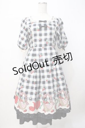 画像: axes femme kawaii / ベリーズピクニックワンピース  黒 Y-25-07-21-099-AX-OP-AS-ZY