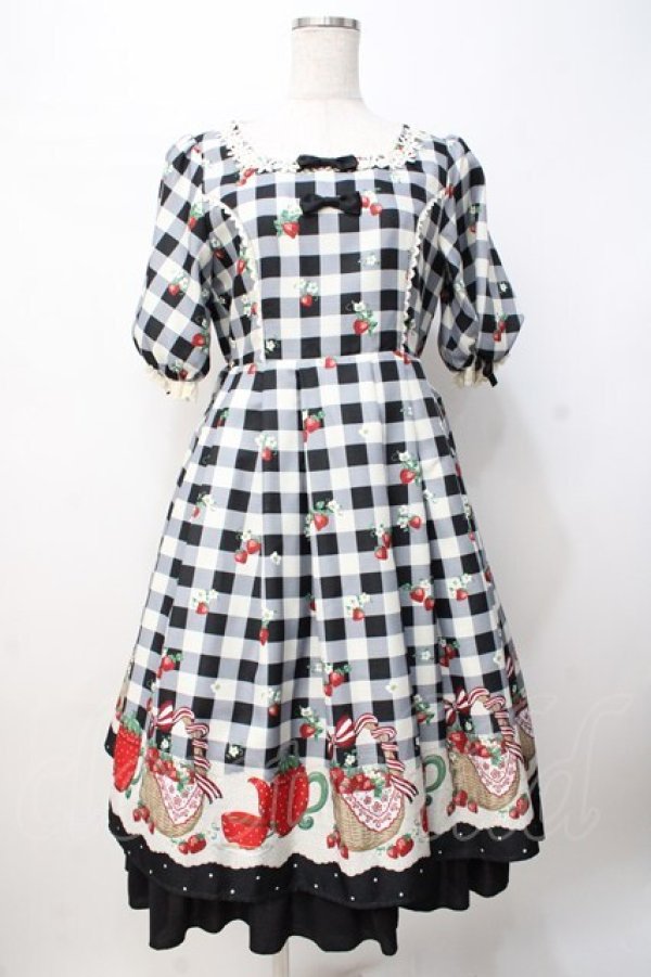 axes femme kawaii / ベリーズピクニックワンピース 黒 Y-25-07