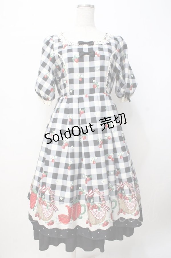 画像1: axes femme kawaii / ベリーズピクニックワンピース  黒 Y-25-07-21-099-AX-OP-AS-ZY (1)