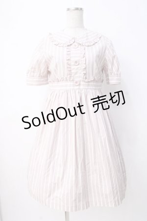 画像: MILK / ストライプ半袖ワンピース  ピンク Y-25-07-21-107-ML-OP-SZ-ZY