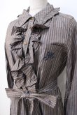 画像5: Jane Marple / ストライプシャツワンピース  ブラウン×サックス Y-25-07-21-108-JM-OP-SZ-ZT457 (5)