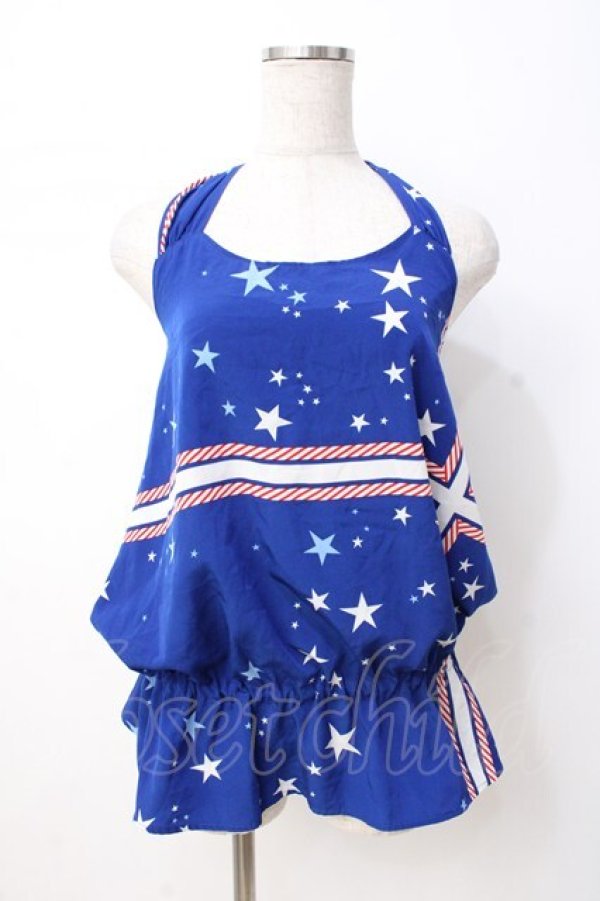 画像1: MILK / starスカーフキャミ  青 Y-25-07-21-112-ML-TO-SZ-ZT195 (1)