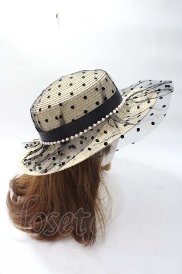 画像4: axes femme / ドットチュールカンカン帽  ベージュ Y-25-07-21-015-AX-AC-AS-ZT500 (4)