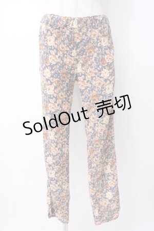 画像: axes femme / 花柄レギンス  紺 Y-25-07-21-115-AX-PA-SZ-ZI