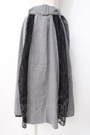 画像: axes femme / レース切替スカート  黒 Y-25-07-21-117-AX-SK-SZ-ZI
