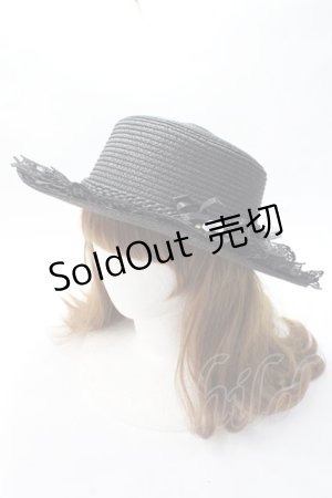 画像: axes femme / 巻きバラレースカンカン帽  黒 Y-25-07-21-016-AX-AC-AS-ZY