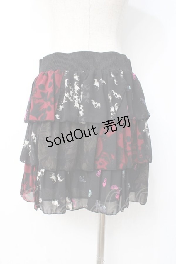 画像3: Hysteric / スカル×コウモリティアードスカート F 黒 Y-25-07-21-139-PU-SK-SZ-ZY (3)