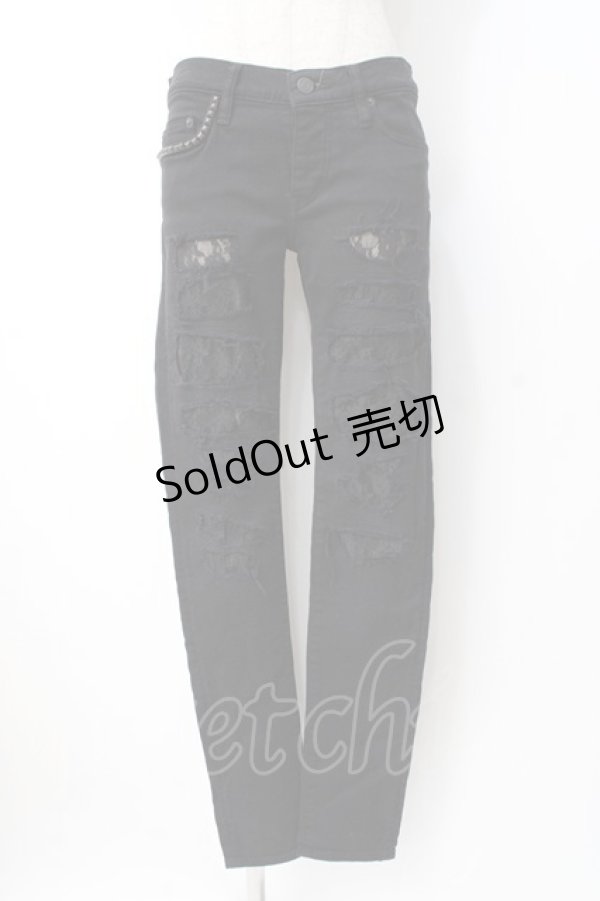 画像1: HYSTERIC GLAMOUR / ダメージレーススタッズパンツ XS 黒 Y-25-07-21-140-PU-PA-SZ-ZY (1)