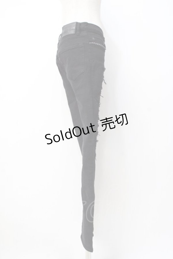 画像2: HYSTERIC GLAMOUR / ダメージレーススタッズパンツ XS 黒 Y-25-07-21-140-PU-PA-SZ-ZY (2)